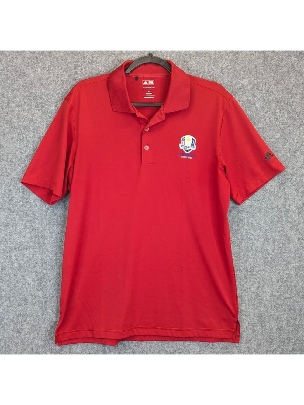 Adidas Ryder Cup 2014 Gleneagles Scotland Red Golf Polo Shirt Mens Medium